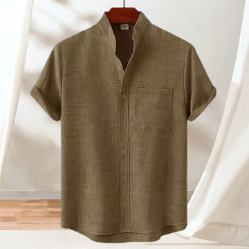 Men's Solid Color Casual Shirt With Pocket